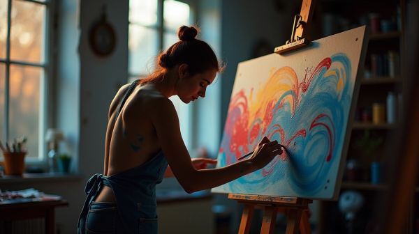 Laisser exprimer sa créativité avec la peinture femme abstrait